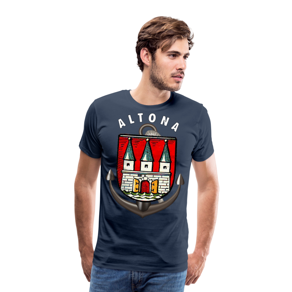 Männer Fashion ALTONA T-Shirt Rundhals Unisex Streetwear - Navy