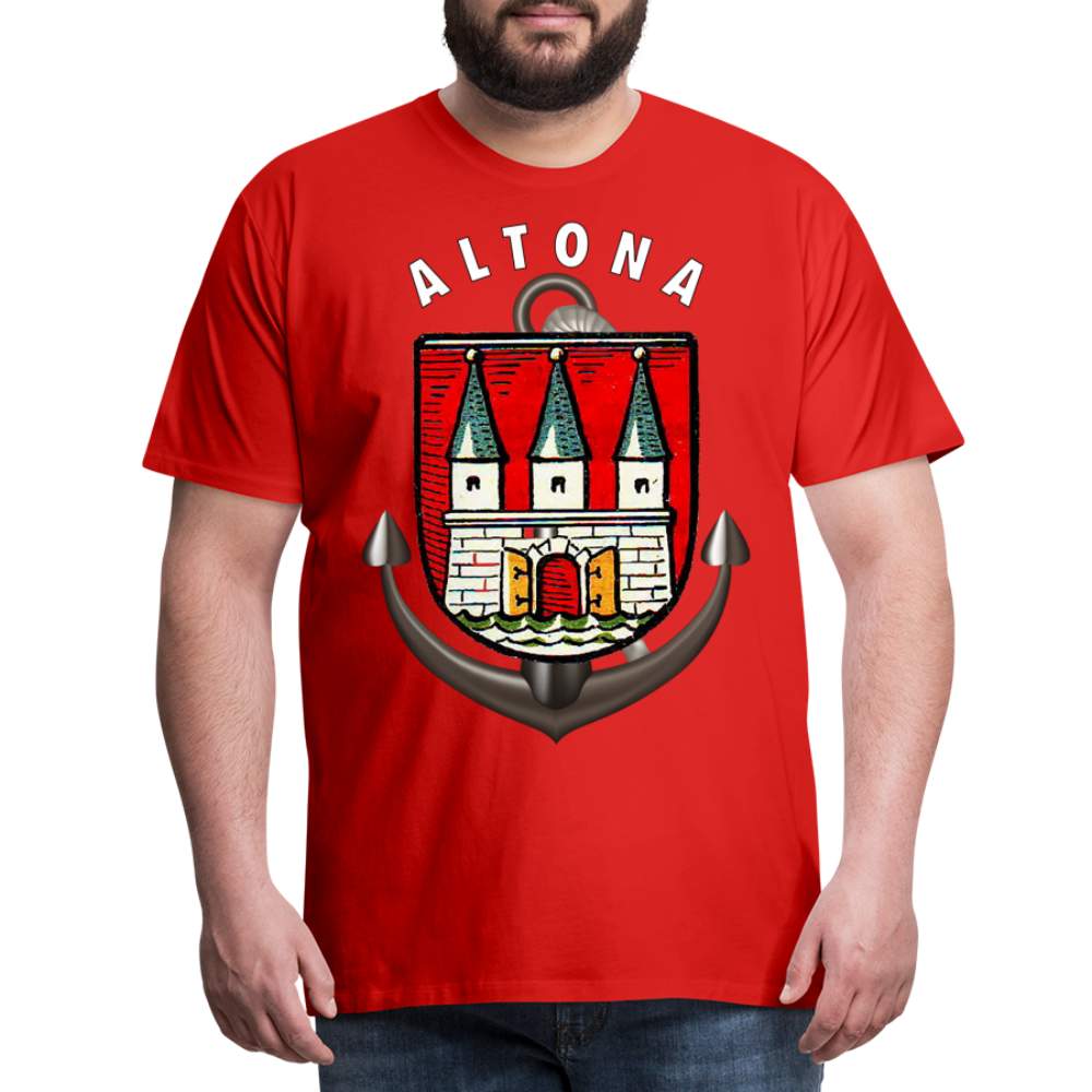 Männer Fashion ALTONA T-Shirt Rundhals Unisex Streetwear - Rot