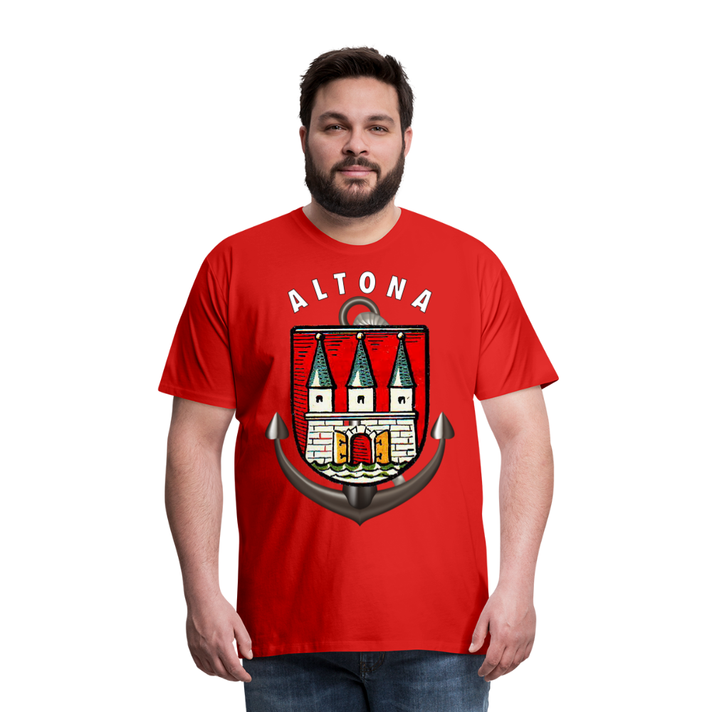 Männer Fashion ALTONA T-Shirt Rundhals Unisex Streetwear - Rot
