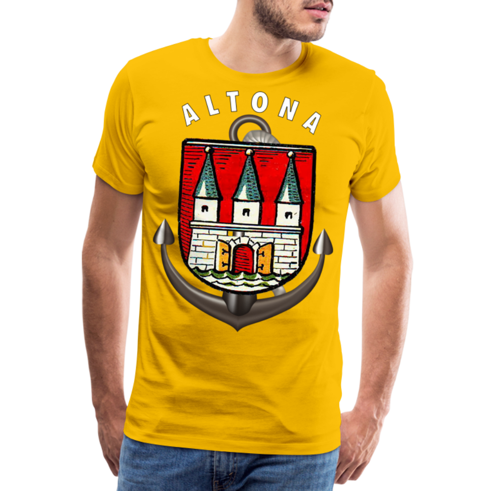 Männer Fashion ALTONA T-Shirt Rundhals Unisex Streetwear - Sonnengelb