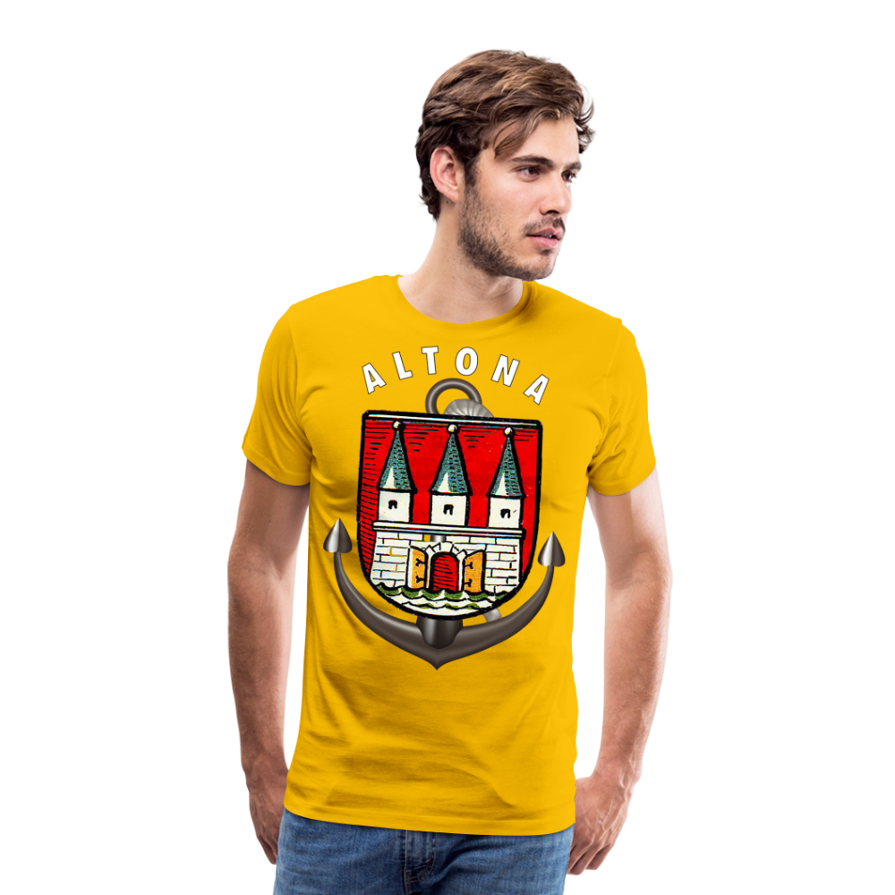 Männer Fashion ALTONA T-Shirt Rundhals Unisex Streetwear - Sonnengelb