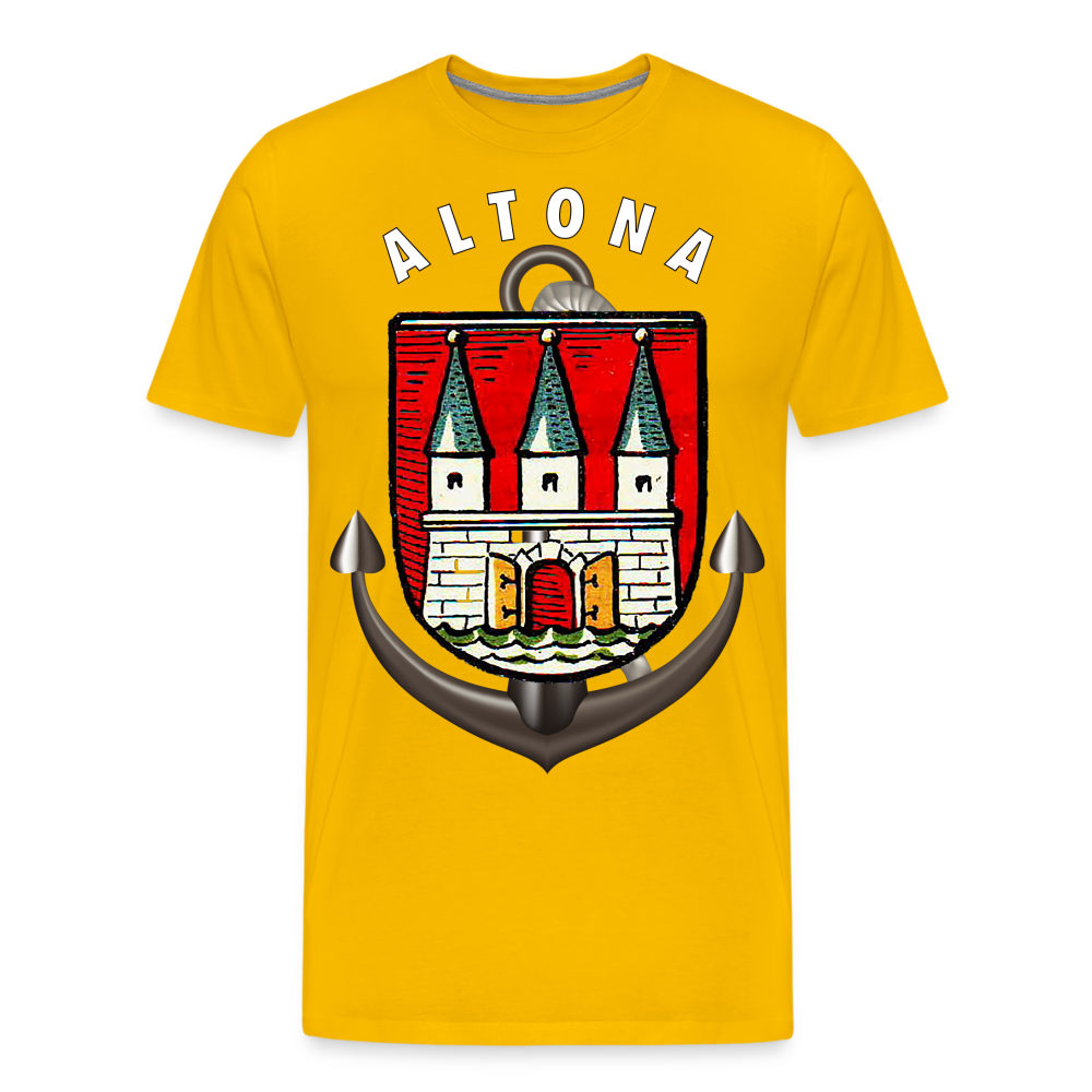 Männer Fashion ALTONA T-Shirt Rundhals Unisex Streetwear - Sonnengelb