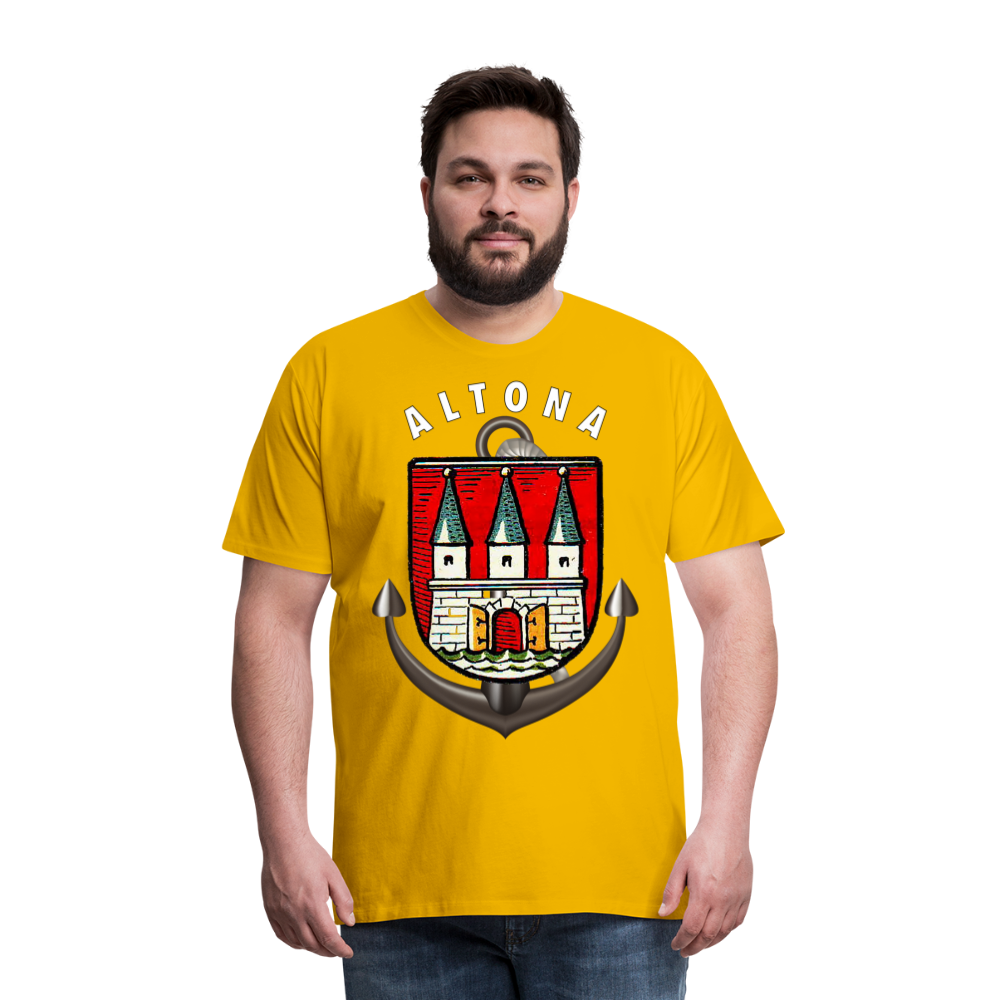 Männer Fashion ALTONA T-Shirt Rundhals Unisex Streetwear - Sonnengelb