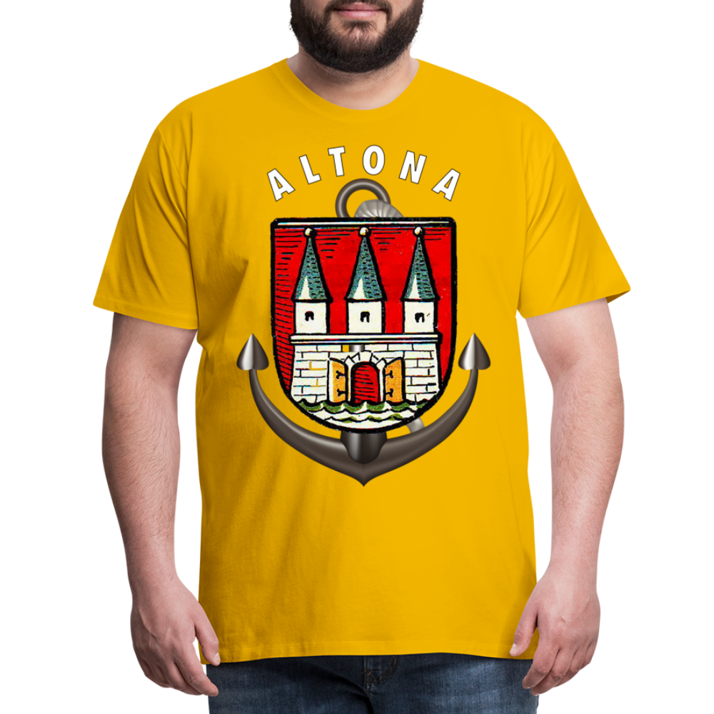 Männer Fashion ALTONA T-Shirt Rundhals Unisex Streetwear - Sonnengelb