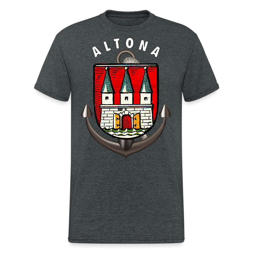 Männer Fashion ALTONA T-Shirt Rundhals Unisex Streetwear - Dunkelgrau meliert