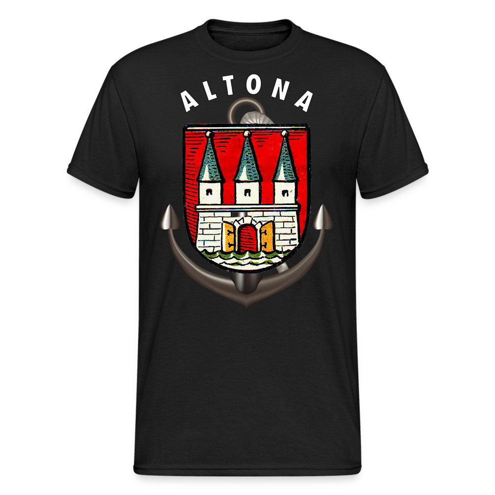 Männer Fashion ALTONA T-Shirt Rundhals Unisex Streetwear - Schwarz