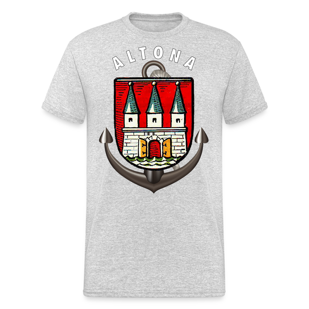 Männer Fashion ALTONA T-Shirt Rundhals Unisex Streetwear - Grau meliert