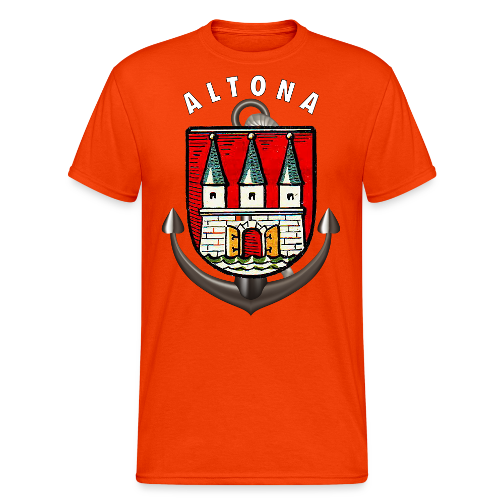 Männer Fashion ALTONA T-Shirt Rundhals Unisex Streetwear - kräftig Orange
