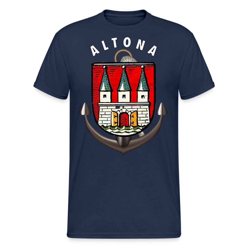 Männer Fashion ALTONA T-Shirt Rundhals Unisex Streetwear - Navy