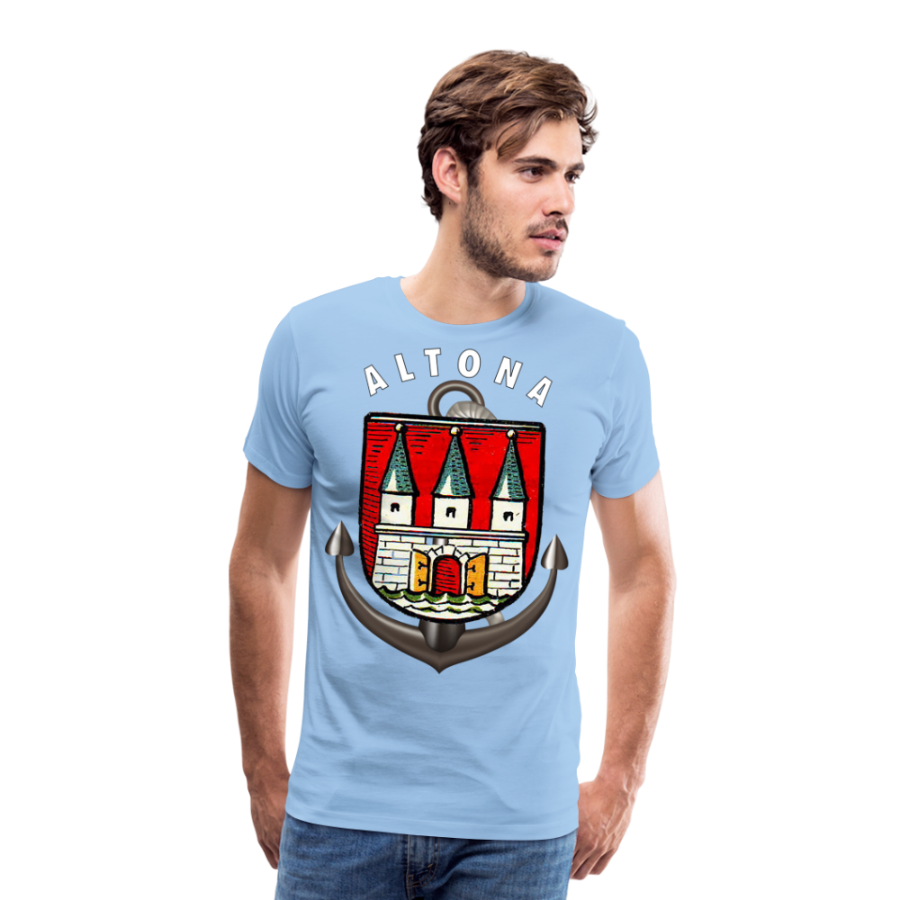 Herren Fashion ALTONA T-Shirt Rundhals Unisex Streetwear - Sky