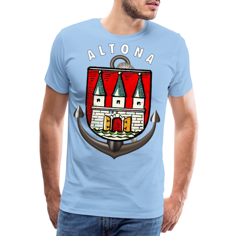 Herren Fashion ALTONA T-Shirt Rundhals Unisex Streetwear - Sky