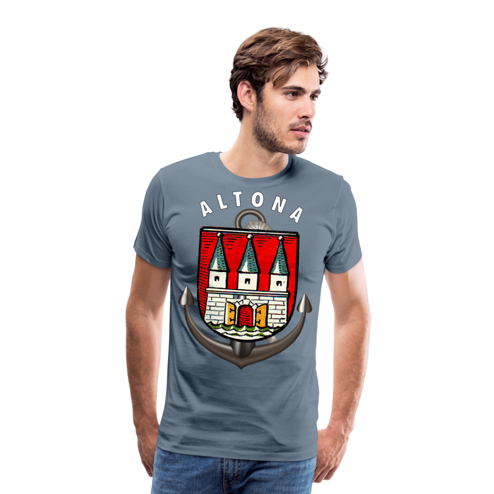 Herren Fashion ALTONA T-Shirt Rundhals Unisex Streetwear - Blaugrau