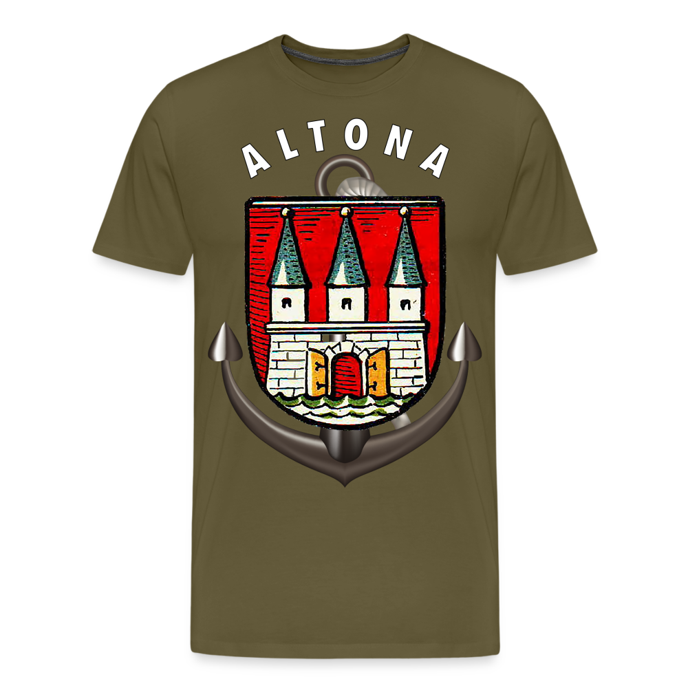 Herren Fashion ALTONA T-Shirt Rundhals Unisex Streetwear - Khaki