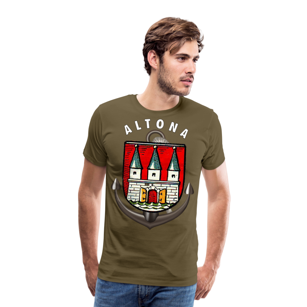 Herren Fashion ALTONA T-Shirt Rundhals Unisex Streetwear - Khaki