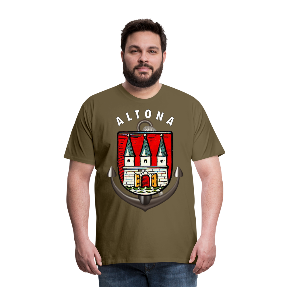Herren Fashion ALTONA T-Shirt Rundhals Unisex Streetwear - Khaki