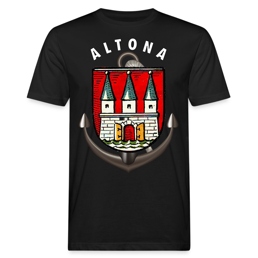 Männer Bio-T-Shirt ALTONA Rundhals Unisex Streetwear - Schwarz