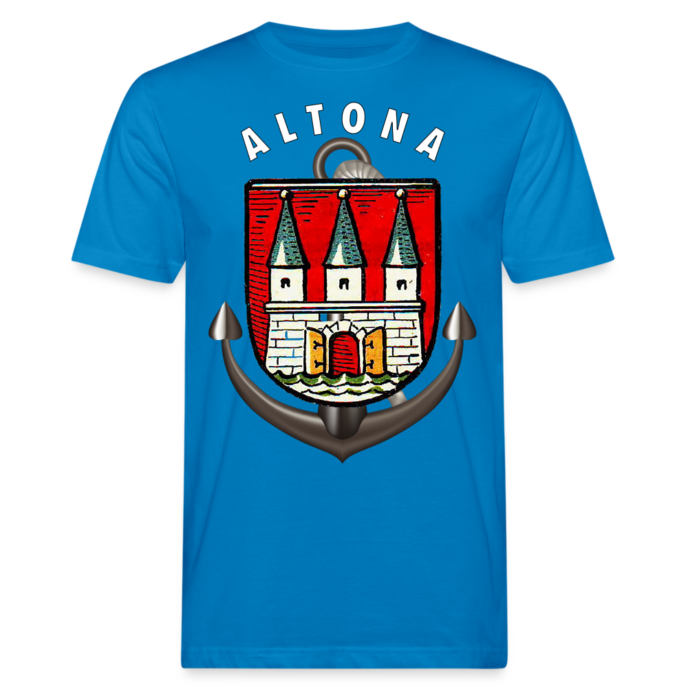 Männer Bio-T-Shirt ALTONA Rundhals Unisex Streetwear - Pfauenblau