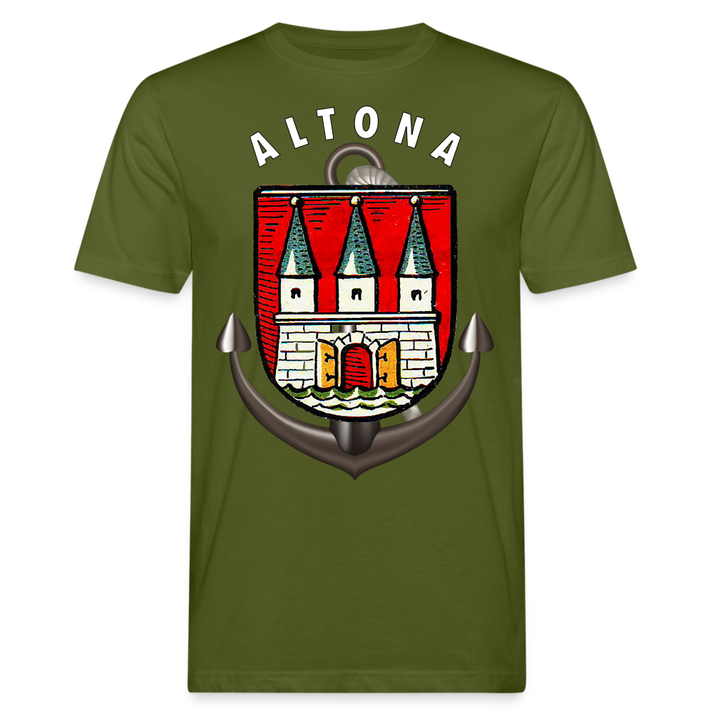 Männer Bio-T-Shirt ALTONA Rundhals Unisex Streetwear - Moosgrün