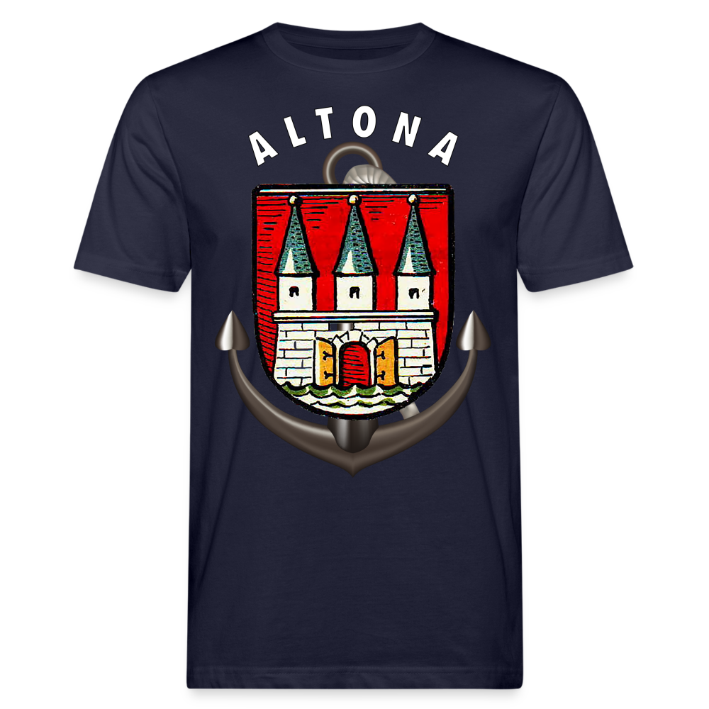 Männer Bio-T-Shirt ALTONA Rundhals Unisex Streetwear - Navy