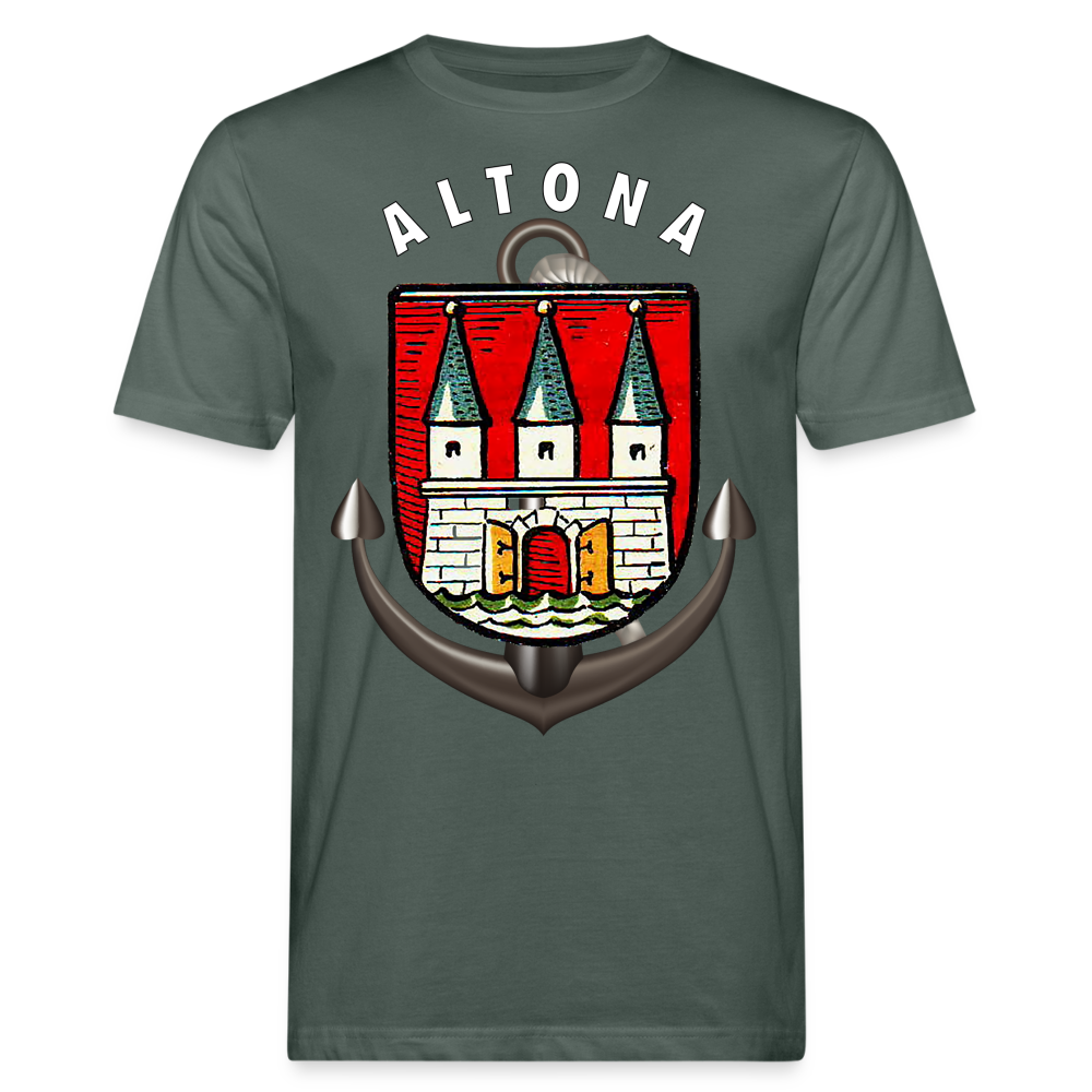 Männer Bio-T-Shirt ALTONA Rundhals Unisex Streetwear - Graugrün