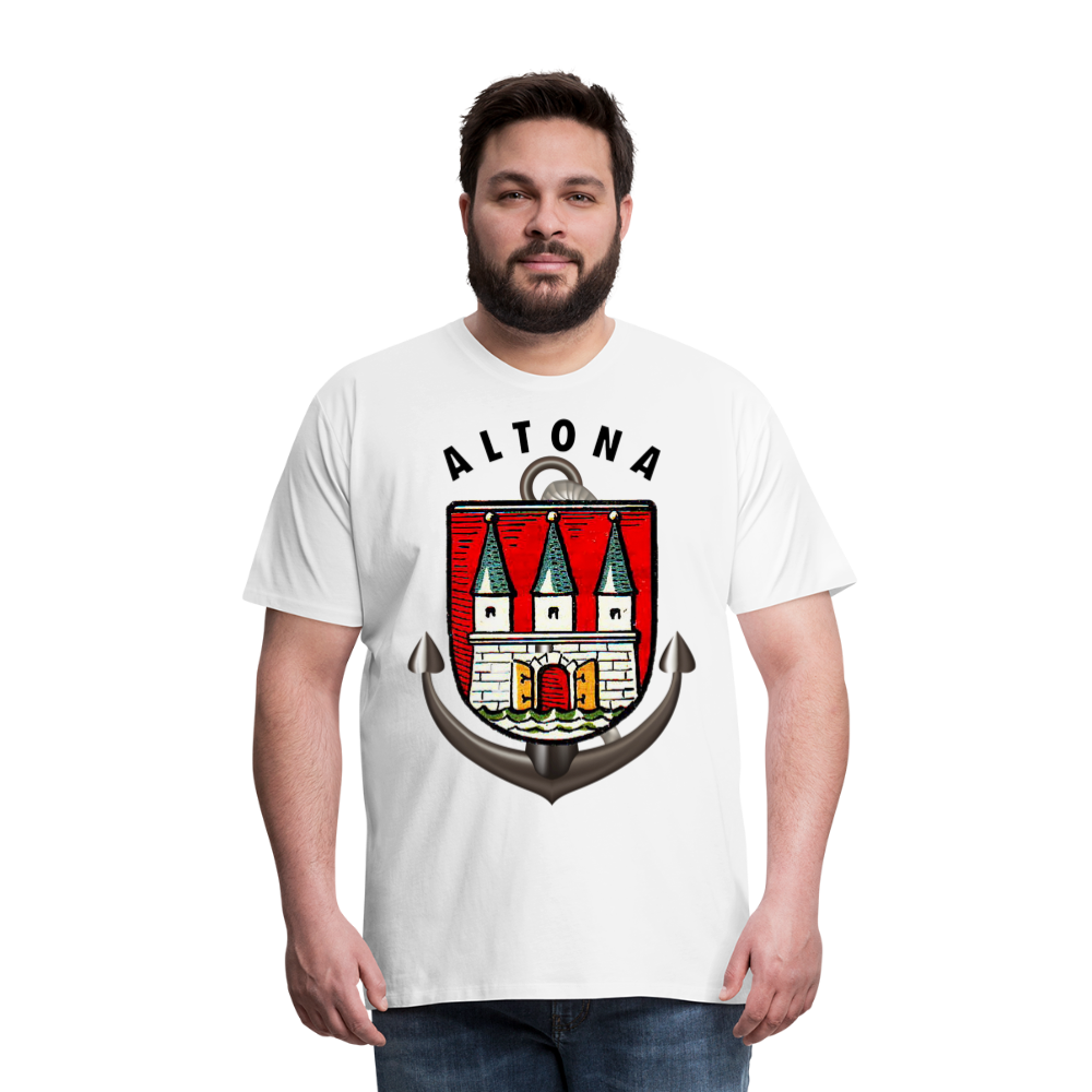 Männer Fashion ALTONA T-Shirt Rundhals Unisex Streetwear - weiß