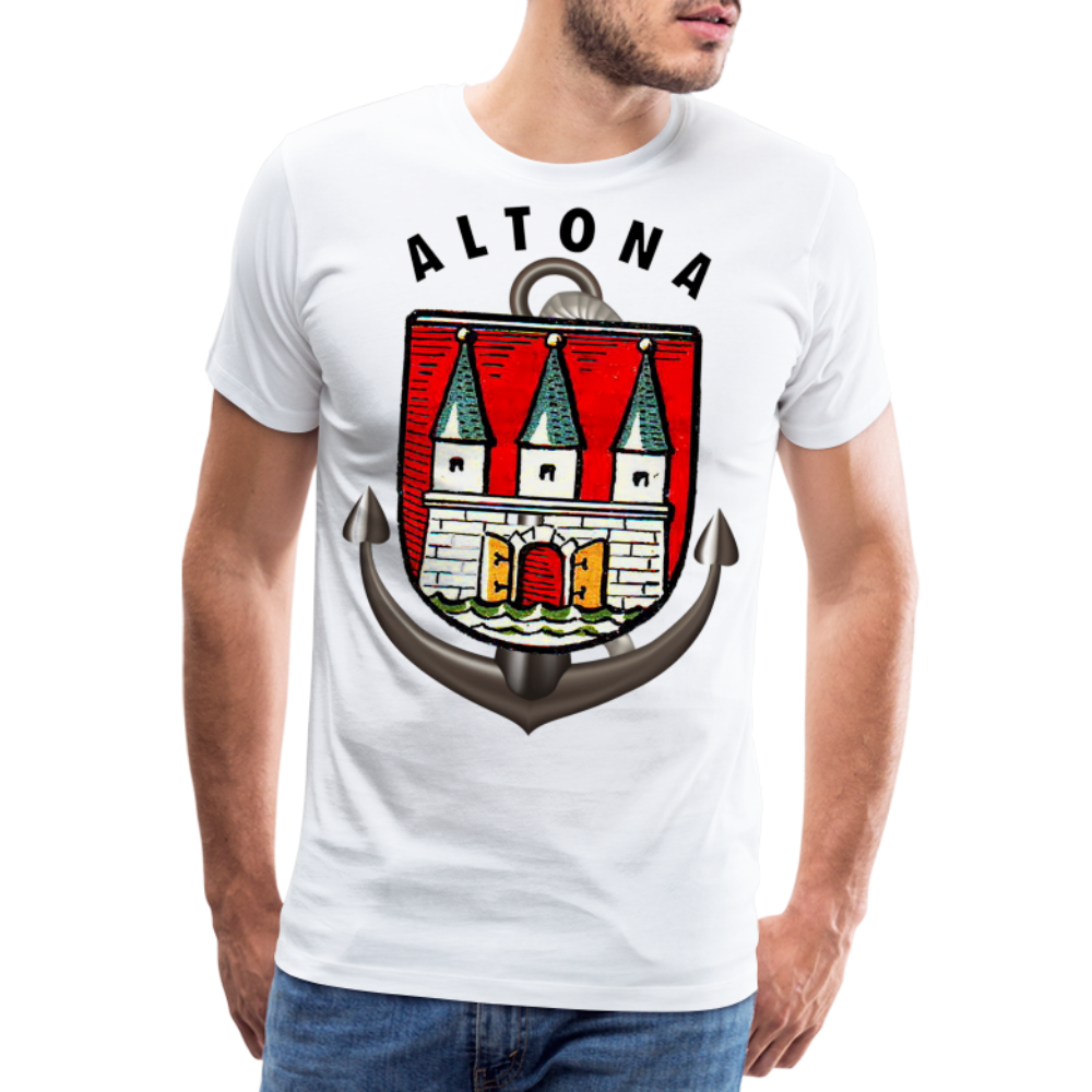 Männer Fashion ALTONA T-Shirt Rundhals Unisex Streetwear - weiß