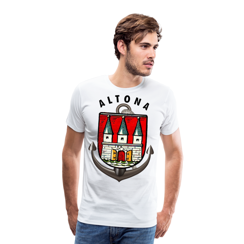 Männer Fashion ALTONA T-Shirt Rundhals Unisex Streetwear - weiß