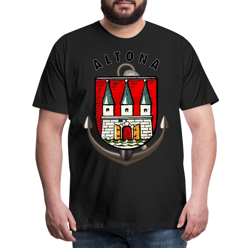 Männer Fashion ALTONA T-Shirt Rundhals Unisex Streetwear - Schwarz