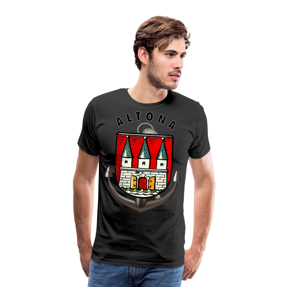 Männer Fashion ALTONA T-Shirt Rundhals Unisex Streetwear - Schwarz