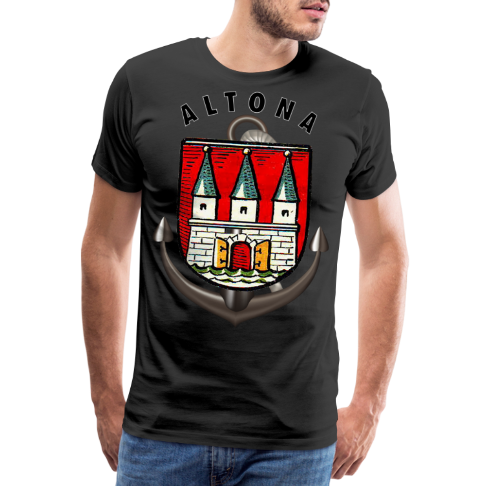 Männer Fashion ALTONA T-Shirt Rundhals Unisex Streetwear - Schwarz