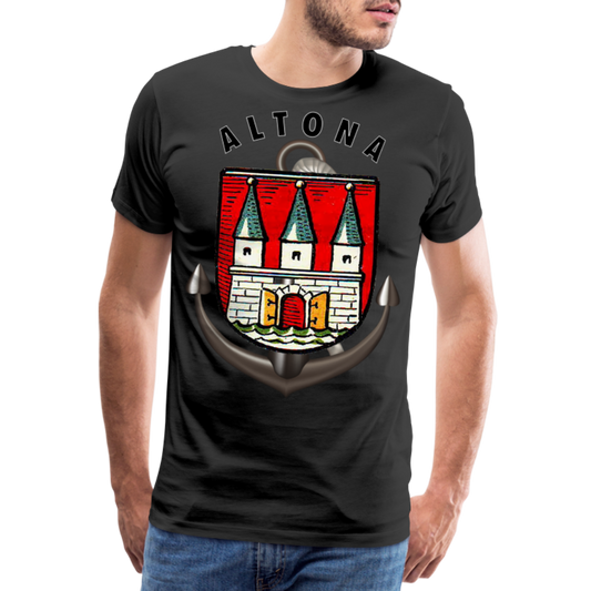 Männer Fashion ALTONA T-Shirt Rundhals Unisex Streetwear - Schwarz