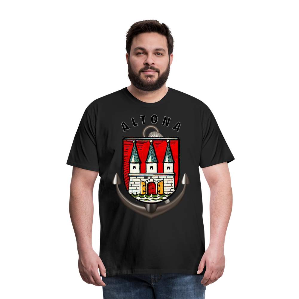 Männer Fashion ALTONA T-Shirt Rundhals Unisex Streetwear - Schwarz