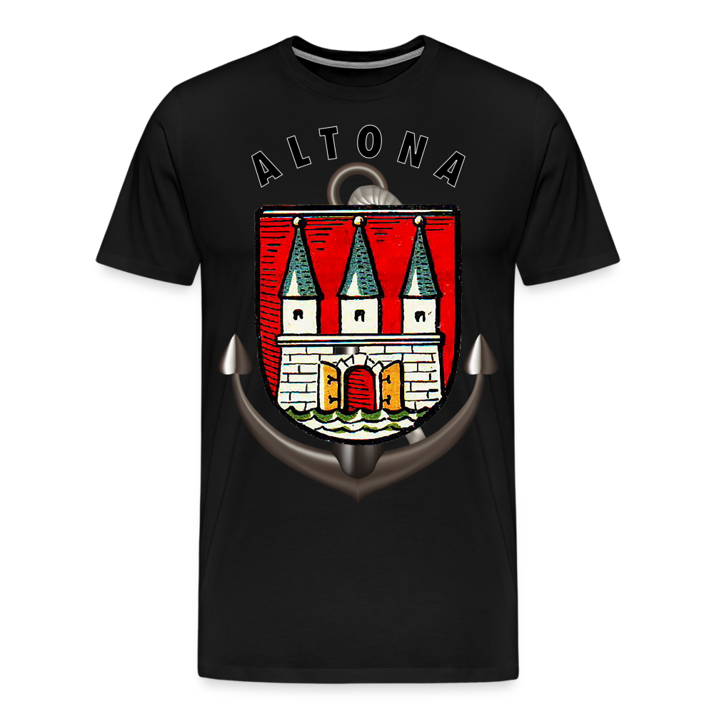 Männer Fashion ALTONA T-Shirt Rundhals Unisex Streetwear - Schwarz
