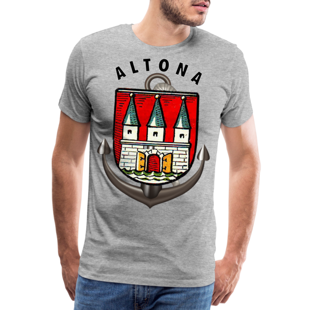 Männer Fashion ALTONA T-Shirt Rundhals Unisex Streetwear - Grau meliert