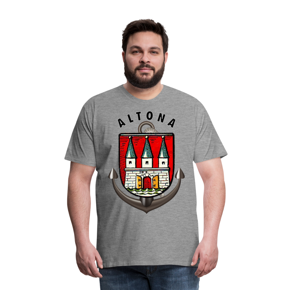 Männer Fashion ALTONA T-Shirt Rundhals Unisex Streetwear - Grau meliert
