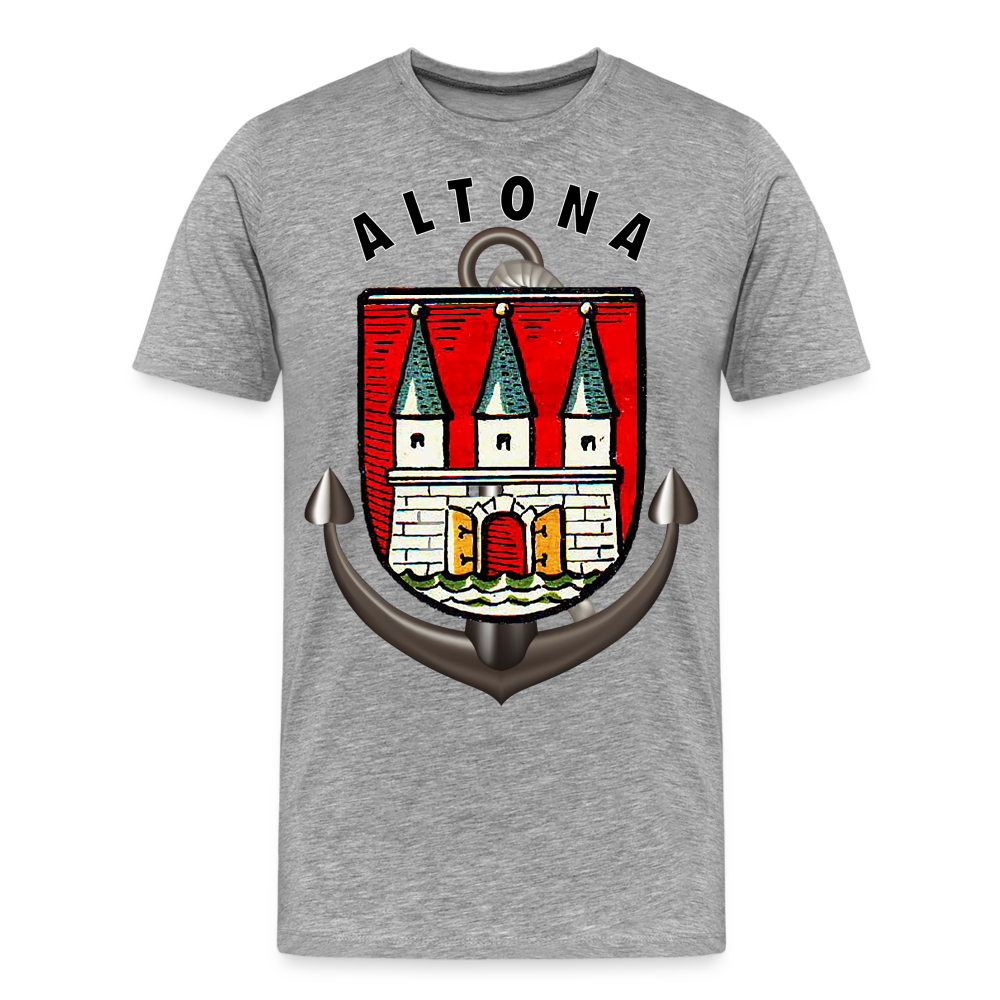 Männer Fashion ALTONA T-Shirt Rundhals Unisex Streetwear - Grau meliert
