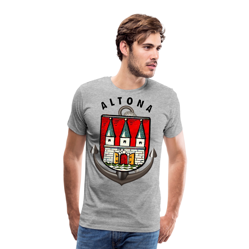 Männer Fashion ALTONA T-Shirt Rundhals Unisex Streetwear - Grau meliert