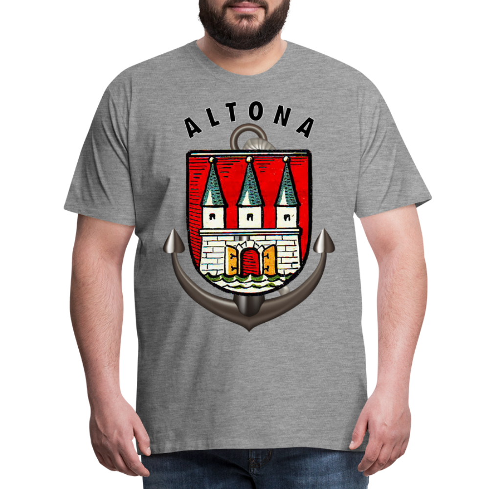 Männer Fashion ALTONA T-Shirt Rundhals Unisex Streetwear - Grau meliert