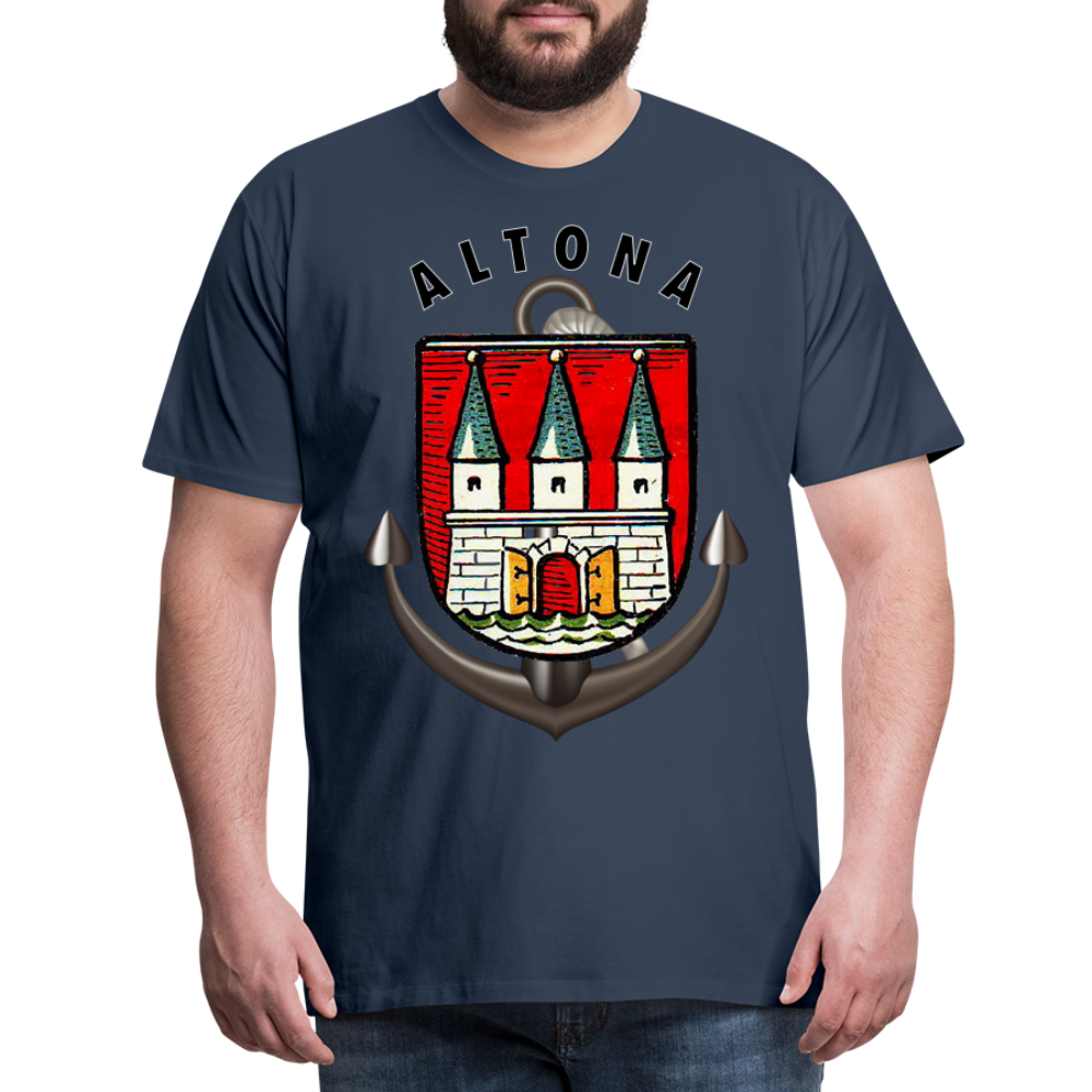 Männer Fashion ALTONA T-Shirt Rundhals Unisex Streetwear - Navy