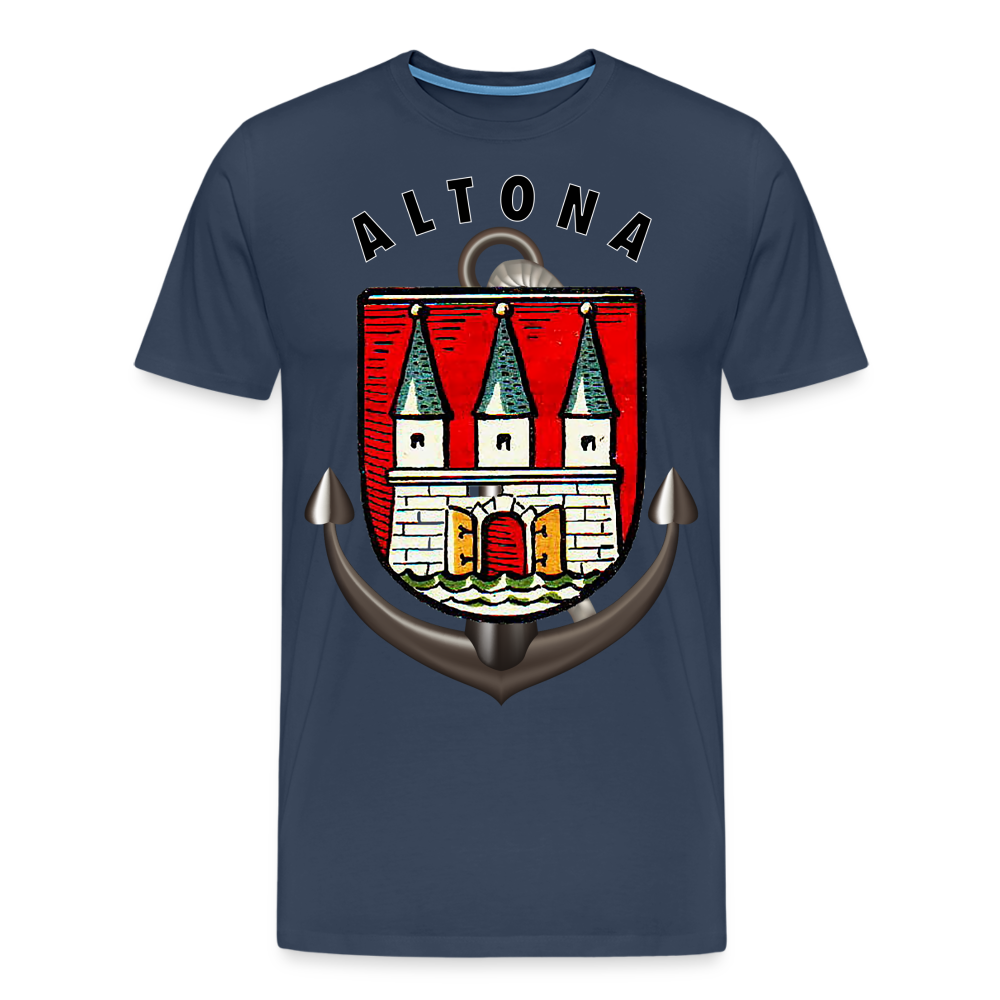 Männer Fashion ALTONA T-Shirt Rundhals Unisex Streetwear - Navy