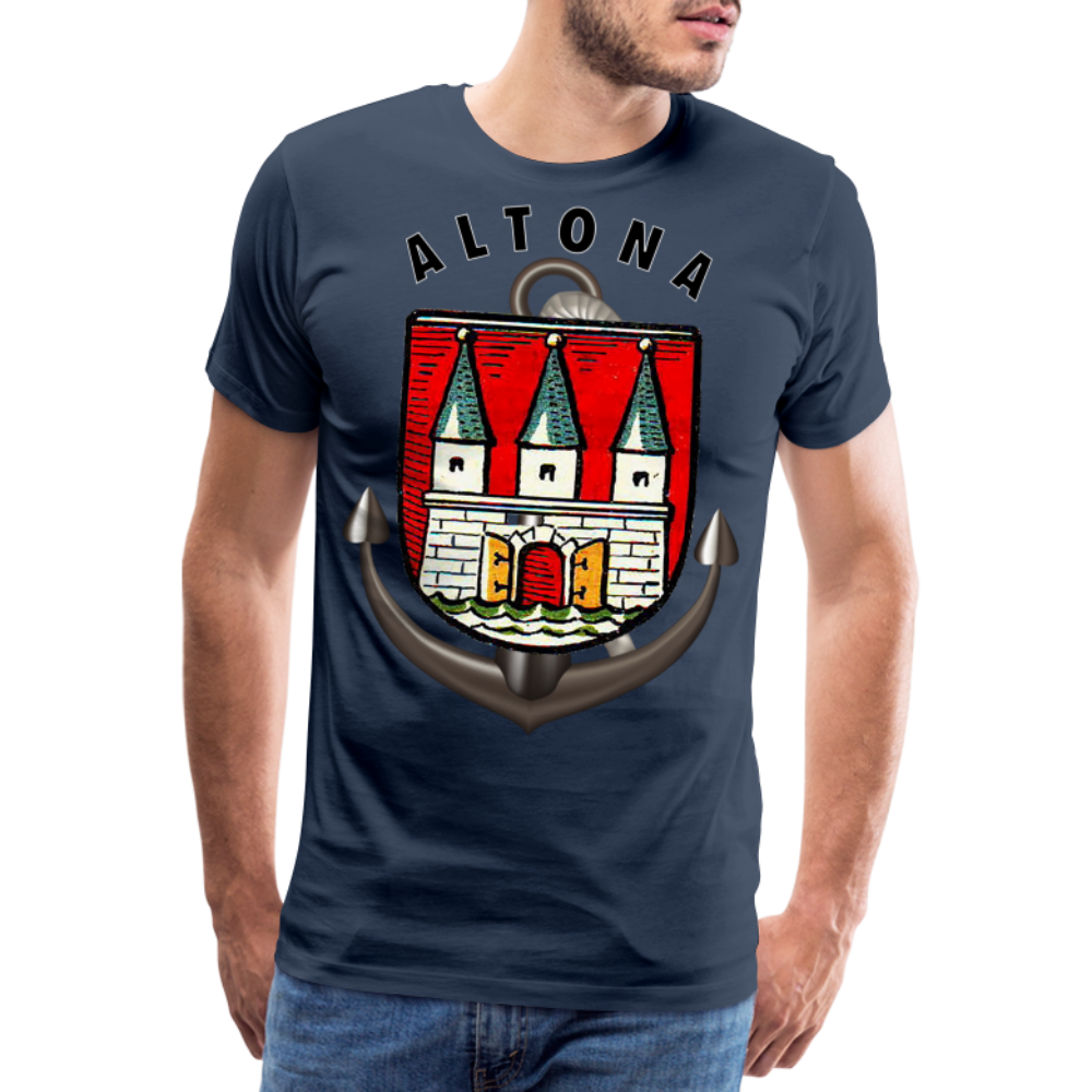 Männer Fashion ALTONA T-Shirt Rundhals Unisex Streetwear - Navy