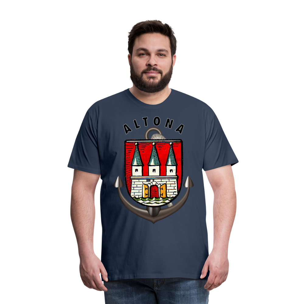 Männer Fashion ALTONA T-Shirt Rundhals Unisex Streetwear - Navy