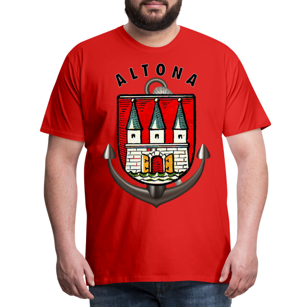 Männer Fashion ALTONA T-Shirt Rundhals Unisex Streetwear - Rot