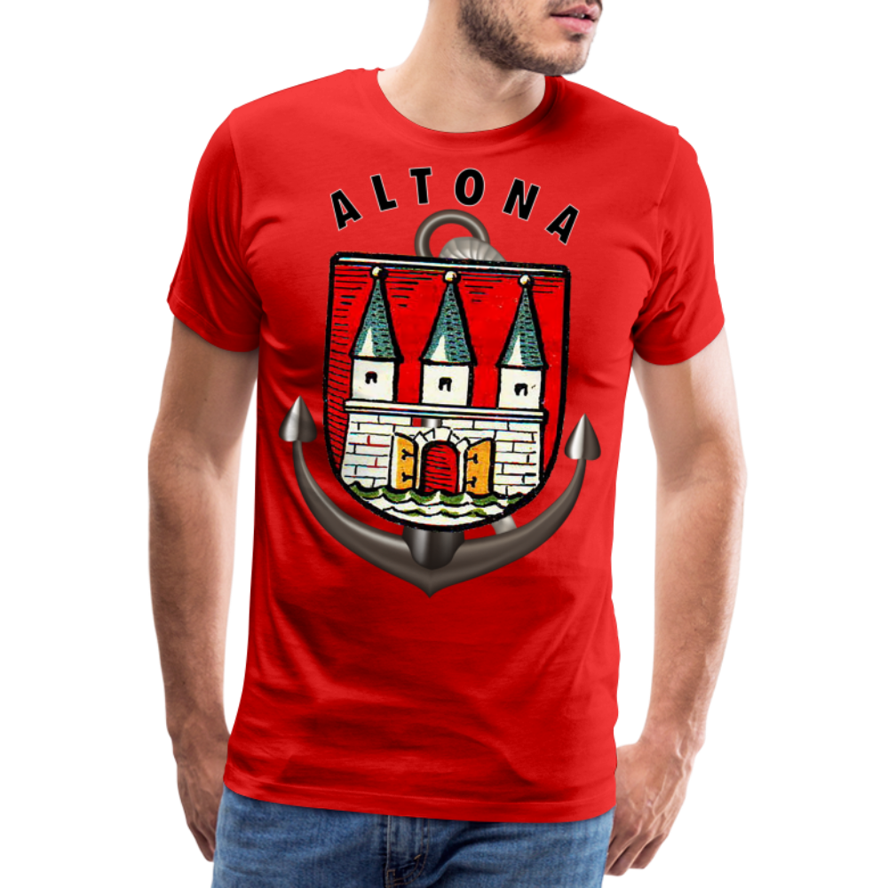 Männer Fashion ALTONA T-Shirt Rundhals Unisex Streetwear - Rot