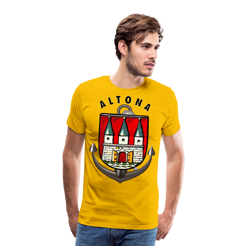 Männer Fashion ALTONA T-Shirt Rundhals Unisex Streetwear - Sonnengelb