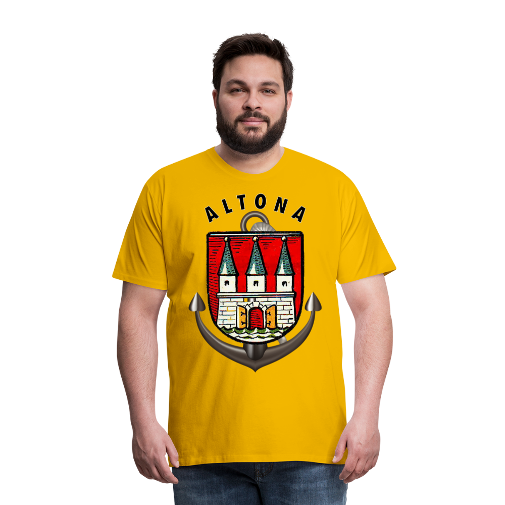 Männer Fashion ALTONA T-Shirt Rundhals Unisex Streetwear - Sonnengelb