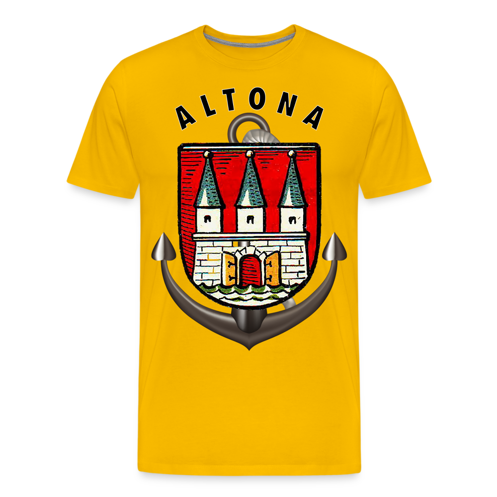 Männer Fashion ALTONA T-Shirt Rundhals Unisex Streetwear - Sonnengelb
