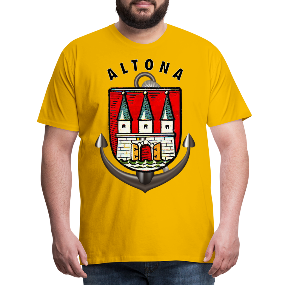 Männer Fashion ALTONA T-Shirt Rundhals Unisex Streetwear - Sonnengelb