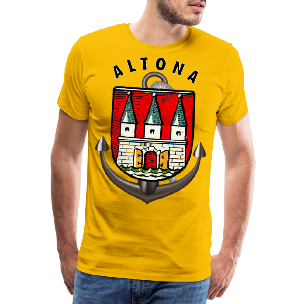 Männer Fashion ALTONA T-Shirt Rundhals Unisex Streetwear - Sonnengelb