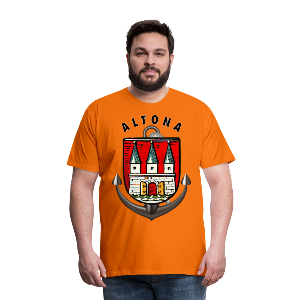 Männer Fashion ALTONA T-Shirt Rundhals Unisex Streetwear - Orange